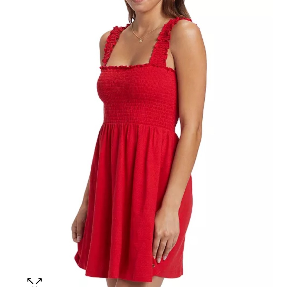 Roxy Red Sleeveless Smocked Dress